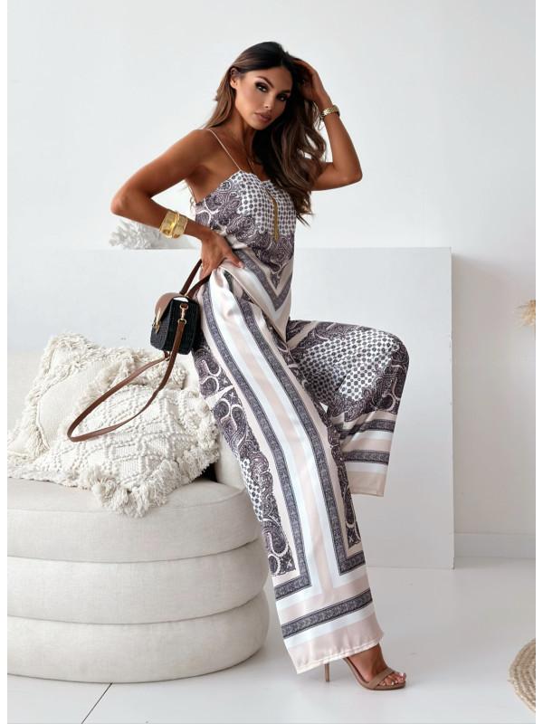 Stylish Printed Lace-Up Vest & Pants Two-Piece Set