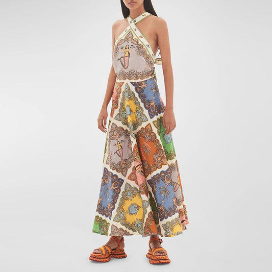 Troppo Trippy Halter Midi Dress