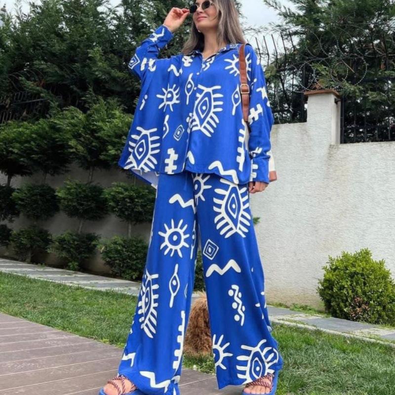 Fashion Print Loose Two Piece Set