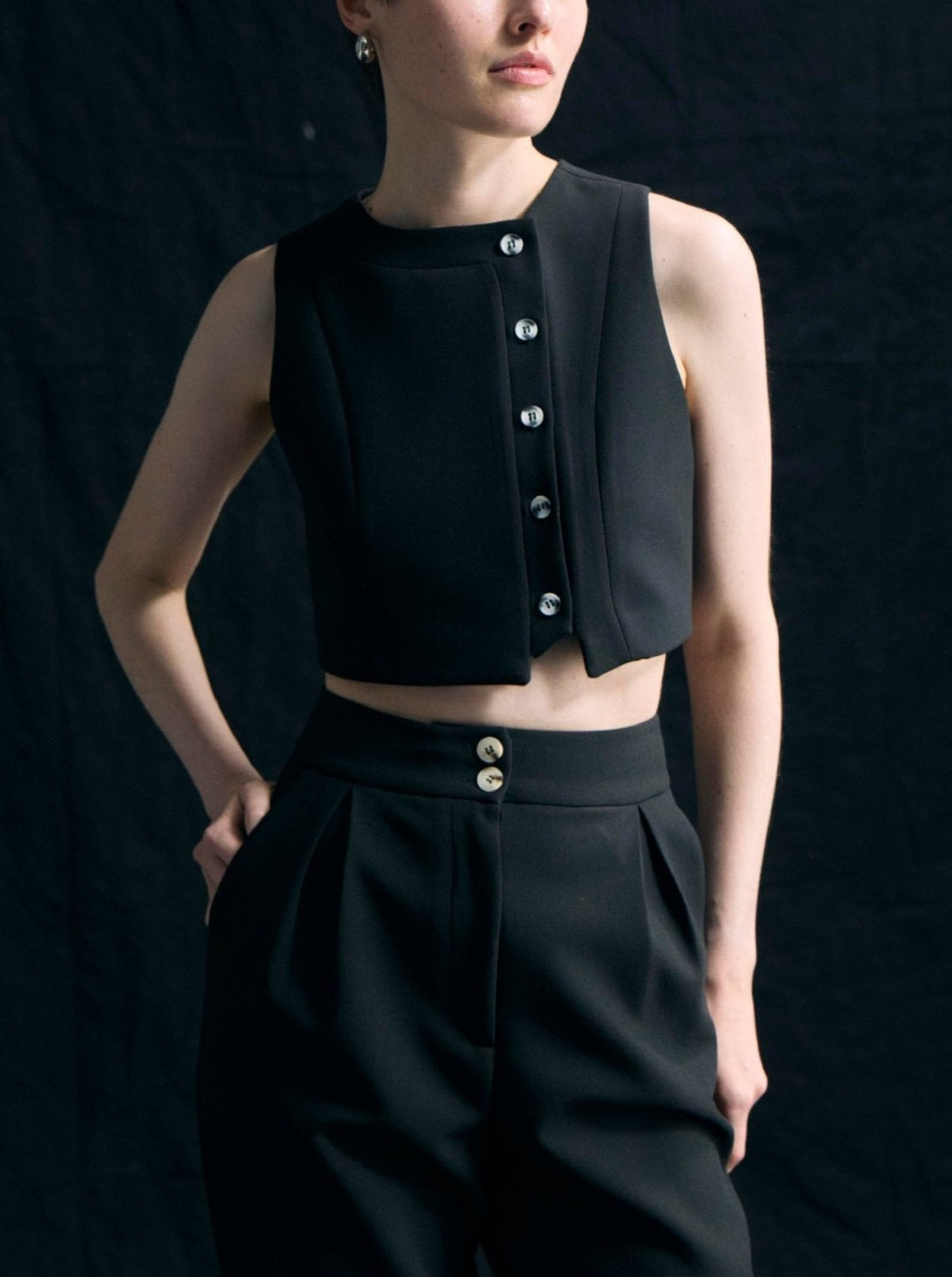 Fashion Sleeveless Tank Top High Waist Two Pieces