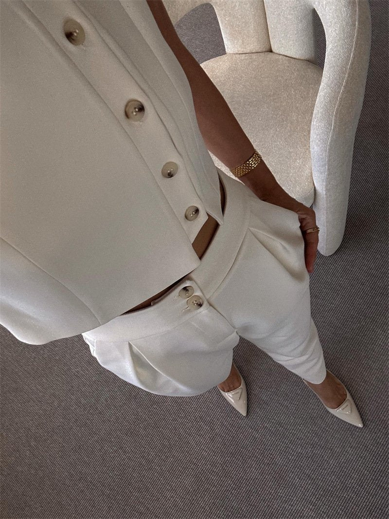 Fashion Sleeveless Tank Top High Waist Two Pieces