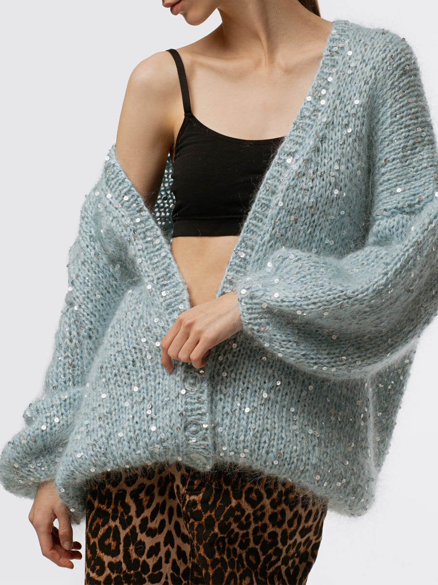 Sequin Loose Cardigan