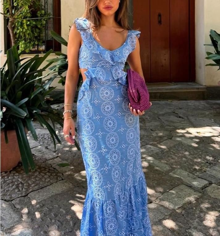 Fashion Cotton Embroidered Layered Dress