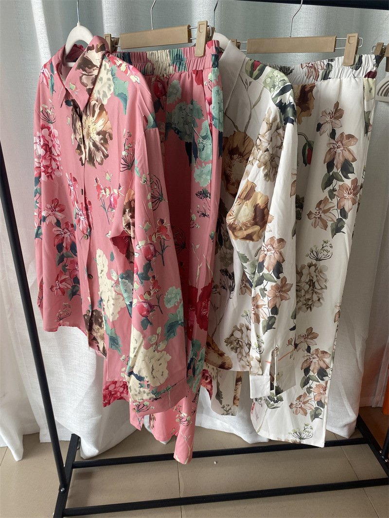 Fashion Flower Print Two-piece Set