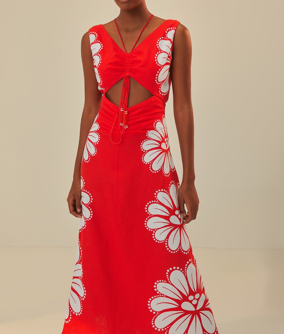 Red Shell Flute Dress