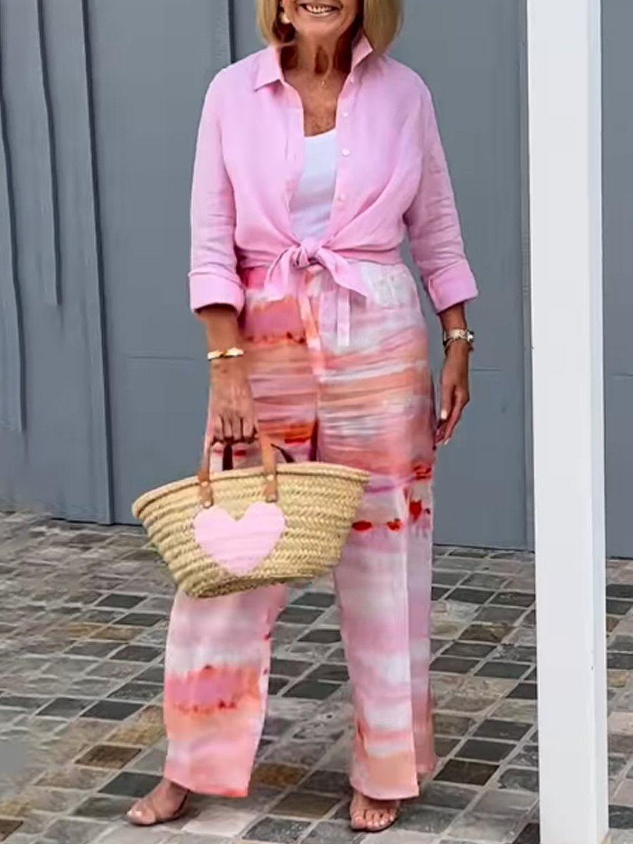 Linen Shirt & Wide Leg Linen Pants