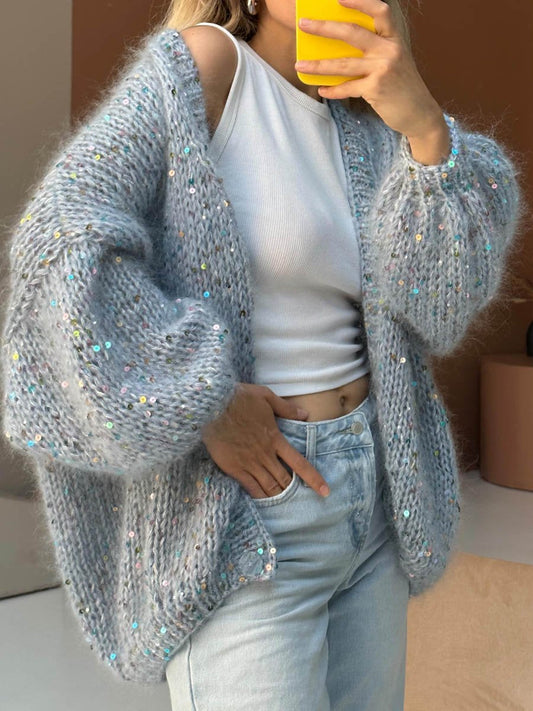 Sequin Loose Cardigan