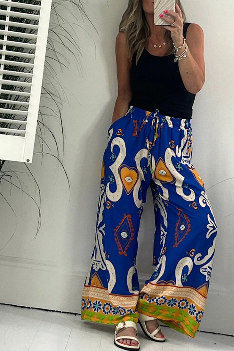 Queen Of Hearts Printed Pocketed Drawstring Elastic