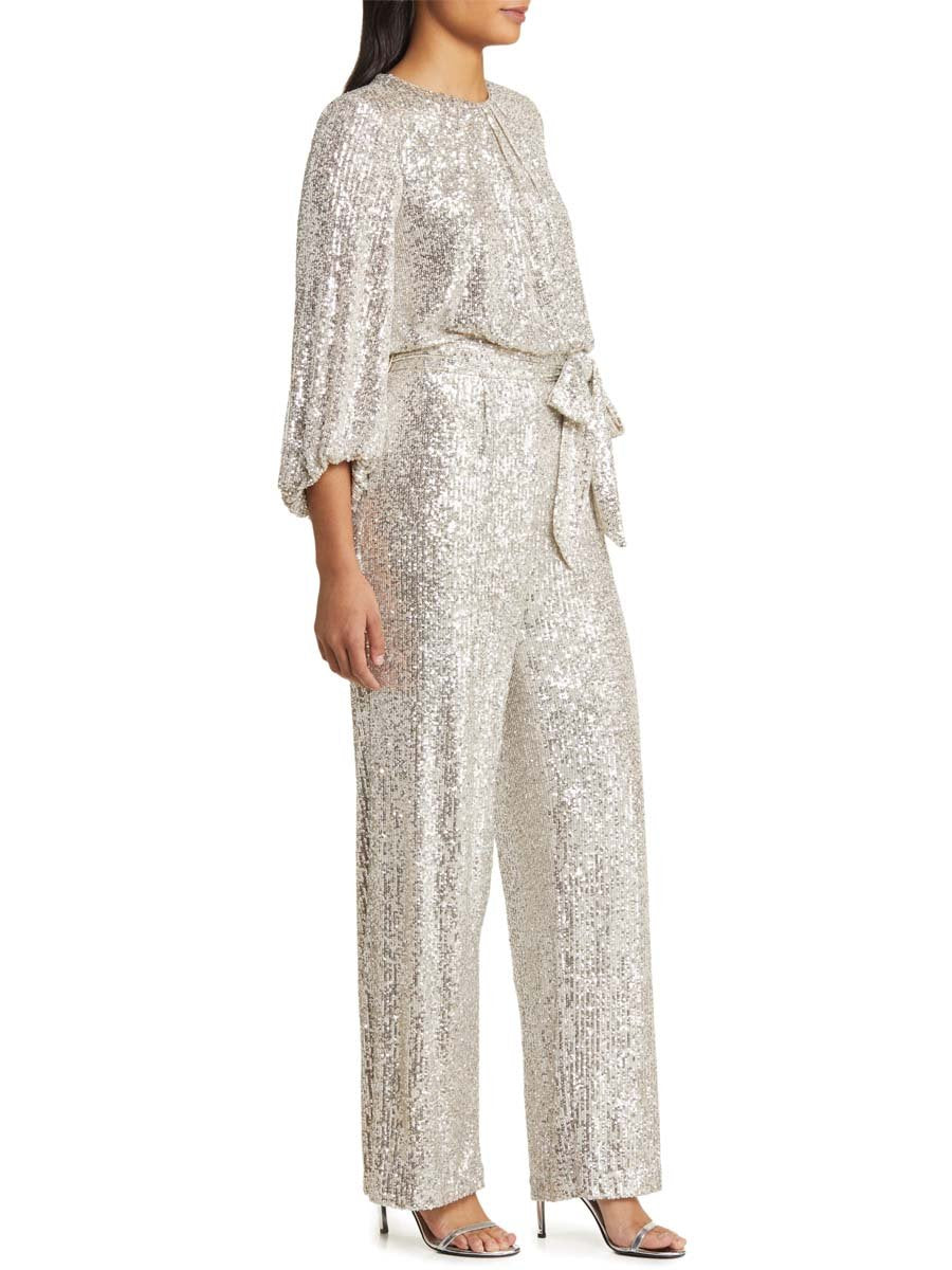 Sequin Long Sleeve Jumpsuit