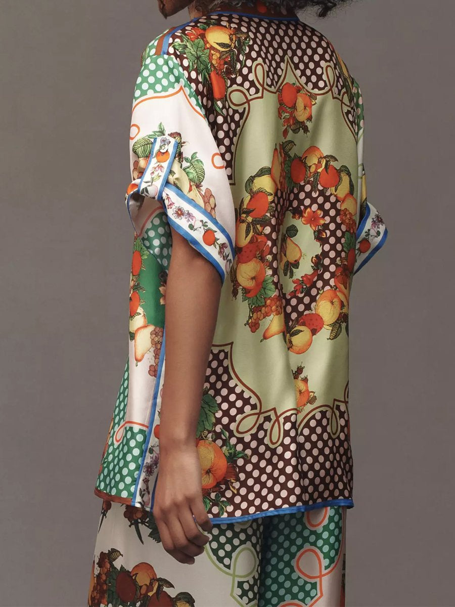 Printed Drawstring Waist Pocket Casual Fashion Set