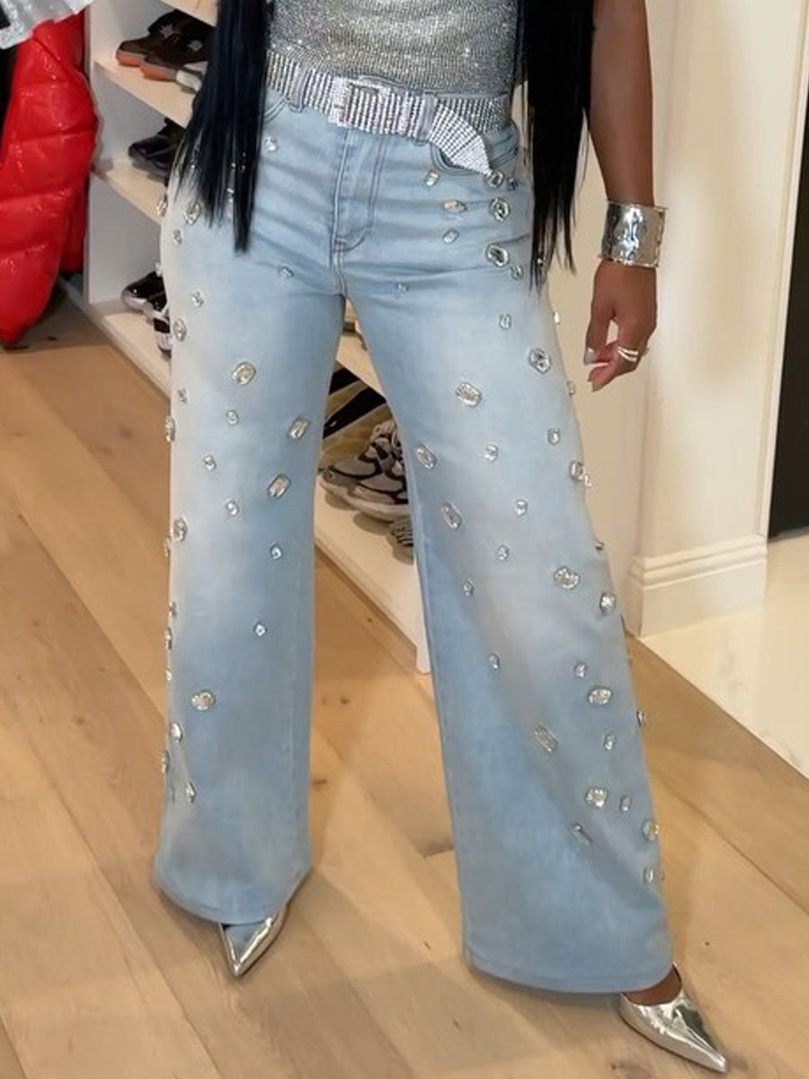 Rhinestone Denim Jeans