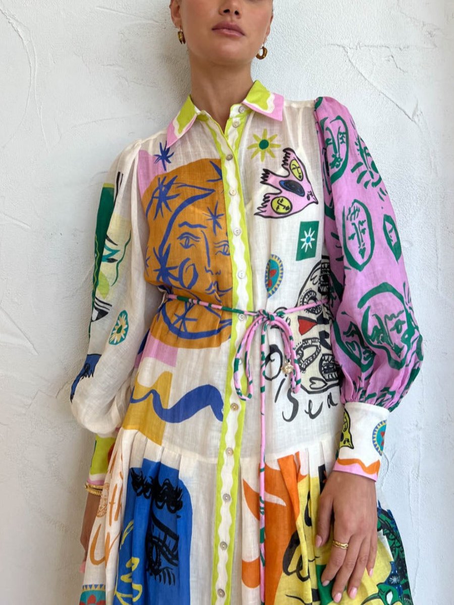 Soleil Belted Midi Shirt Dress