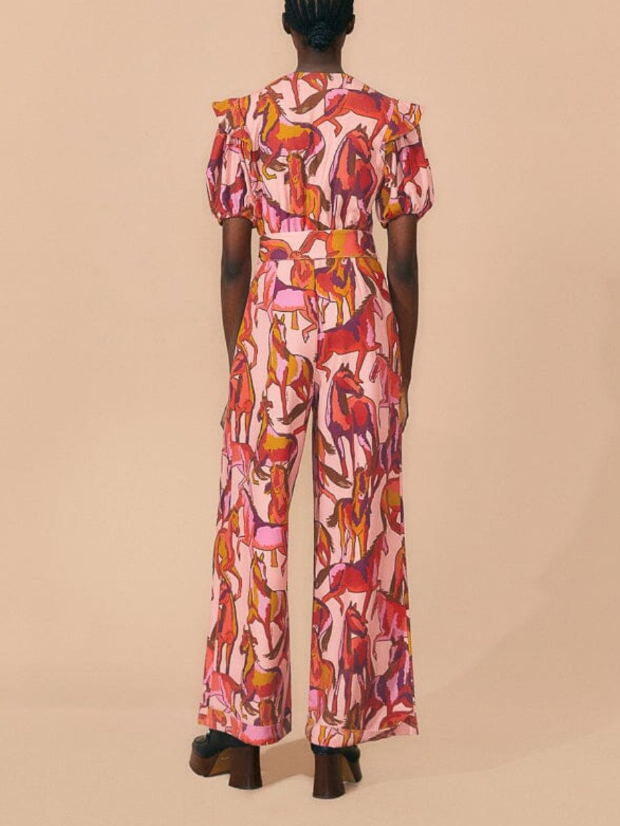 Rose Wild Short Sleeve Jumpsuit