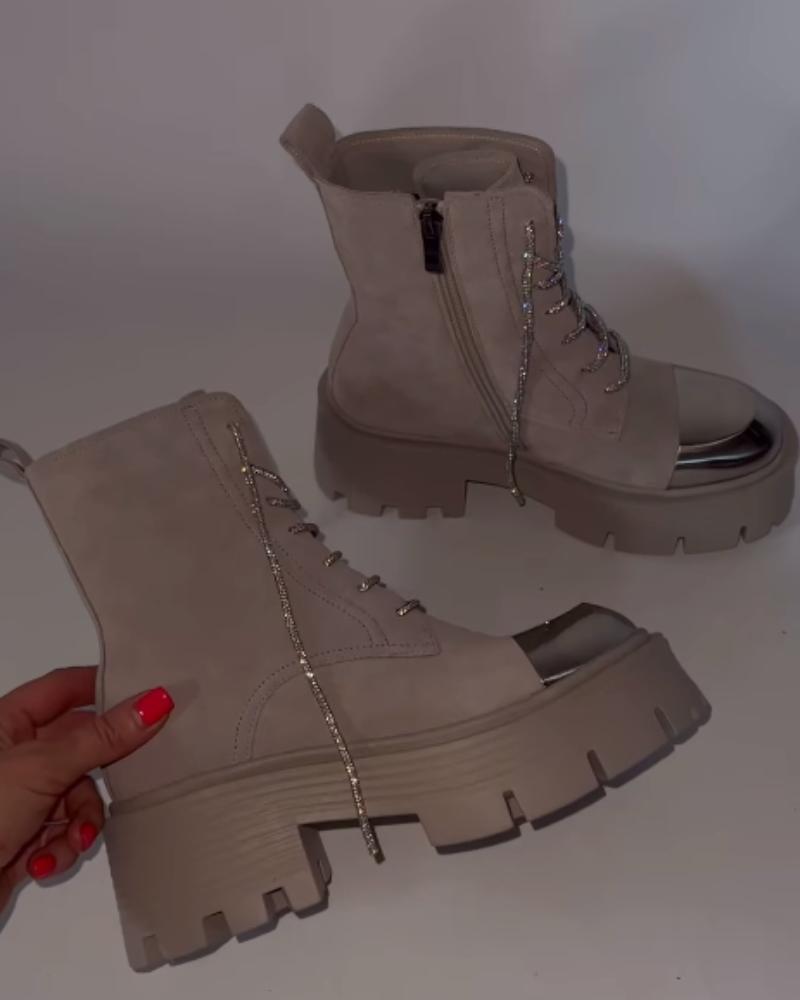 Sparkly Colorblock Martin Boots
