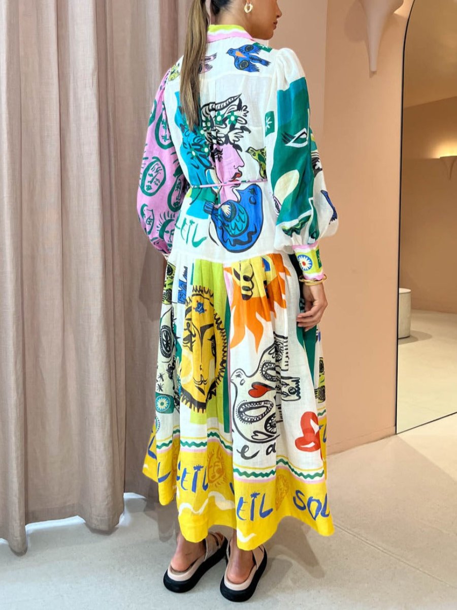 Soleil Belted Midi Shirt Dress