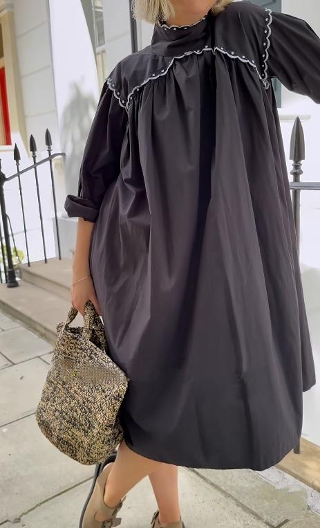 Lazy Casual Black Midi Dress