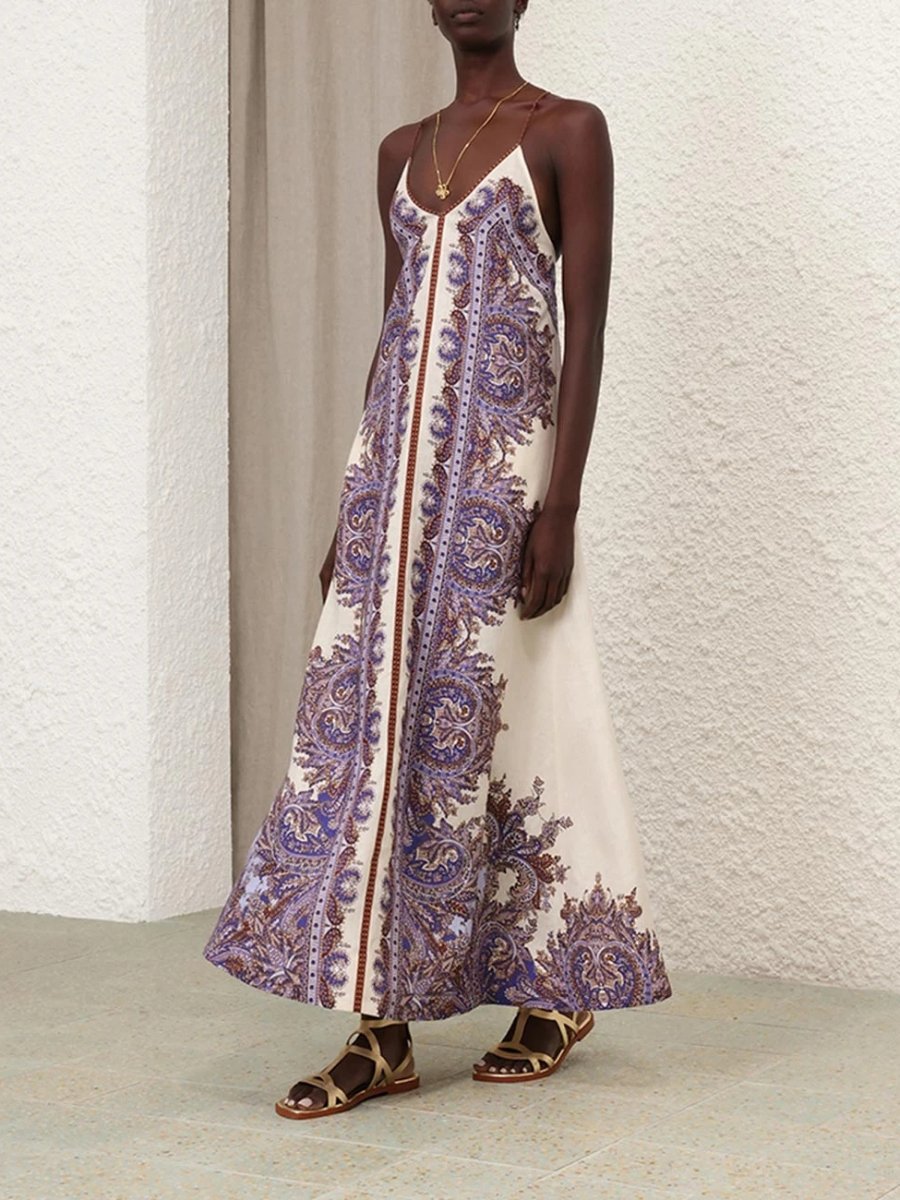 Floral-print Halter Neck Midi Dresses