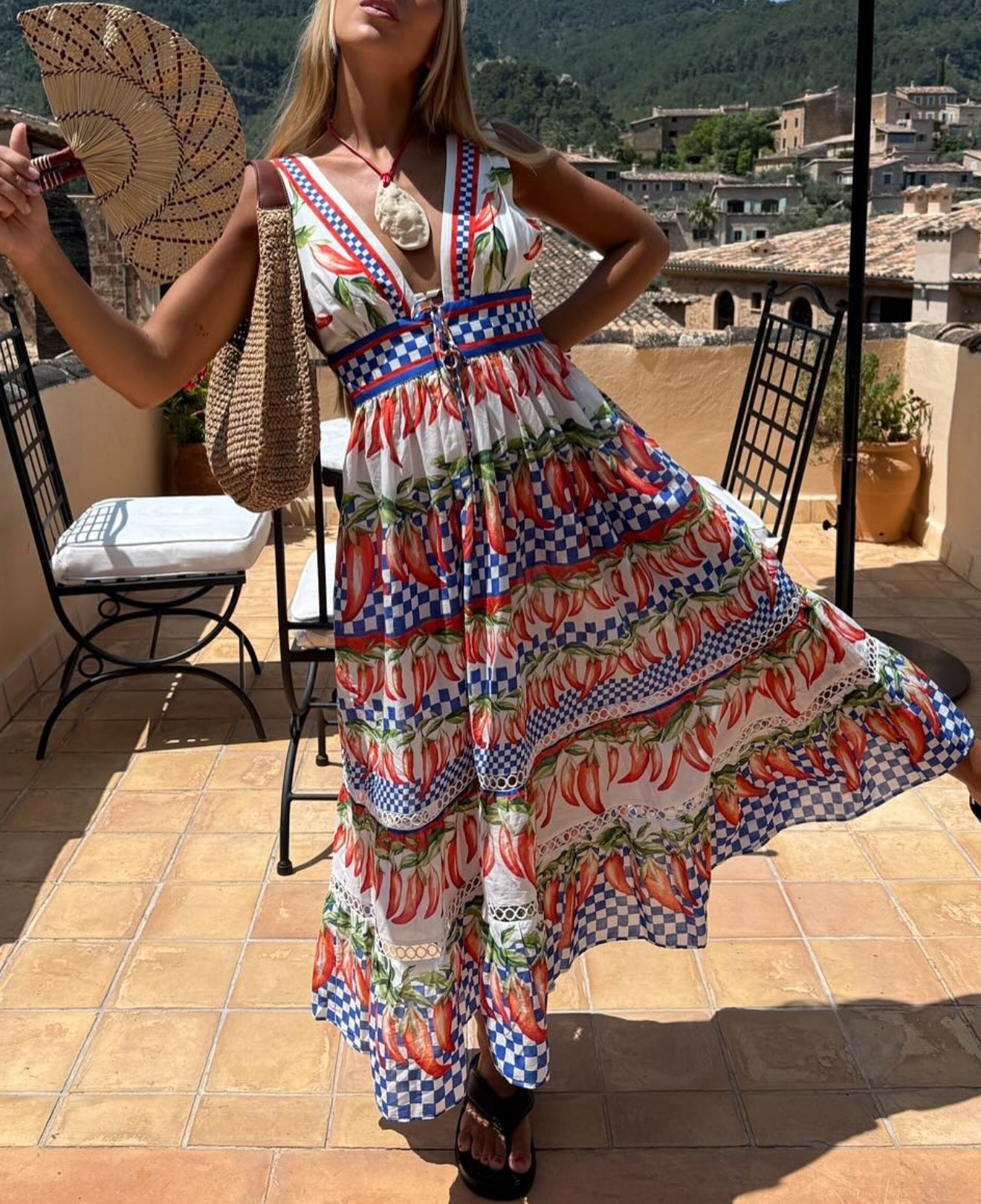 Off-white Picnic Peppers Ainika Midi Dress