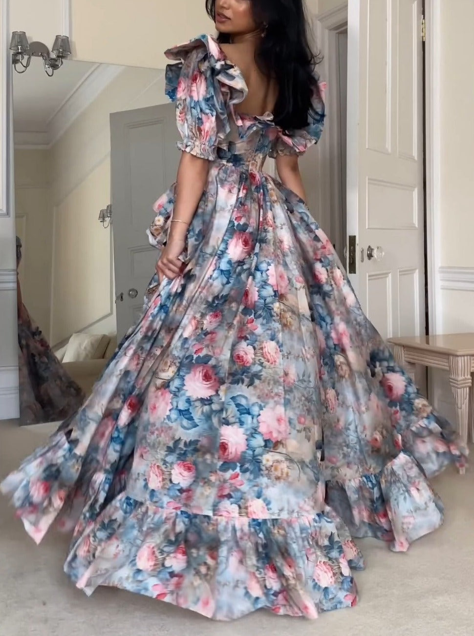 Short Sleeve High Waist Dress