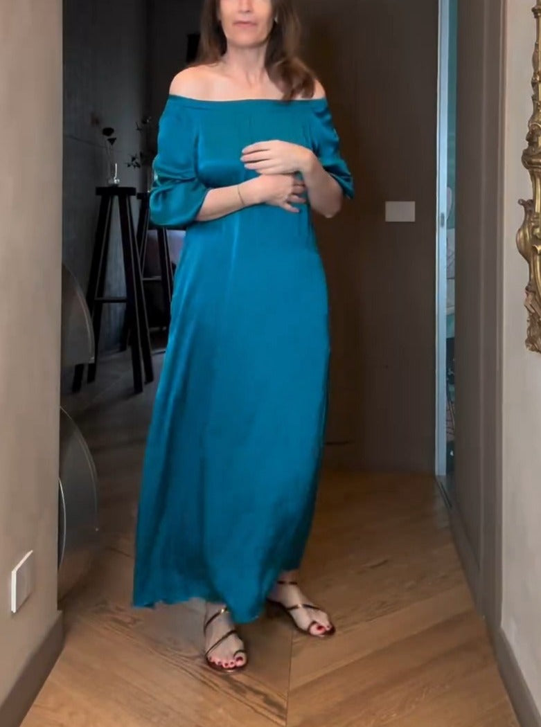 Maxi Wedding Guest Silk Dress