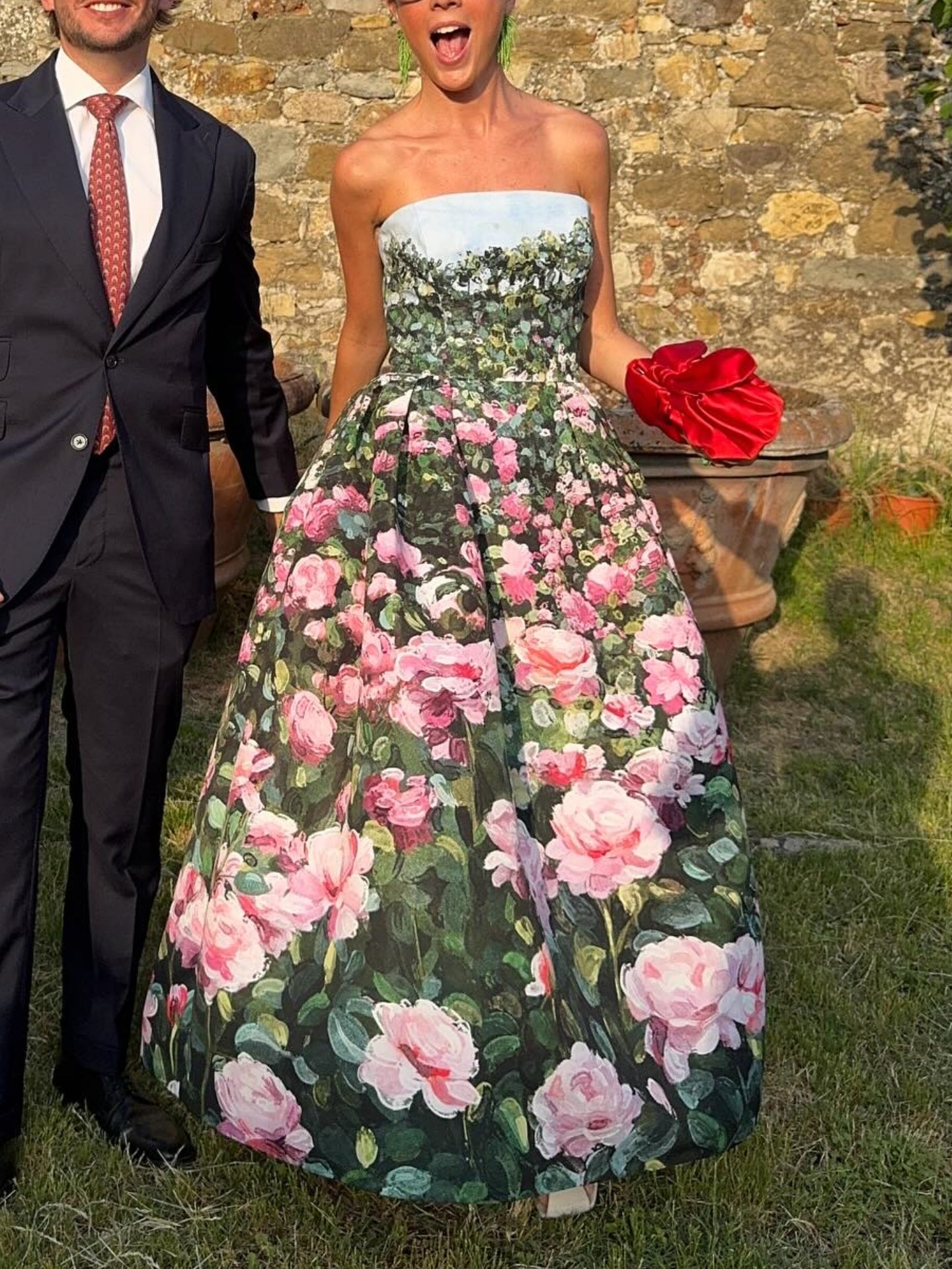 Flower strapless dress