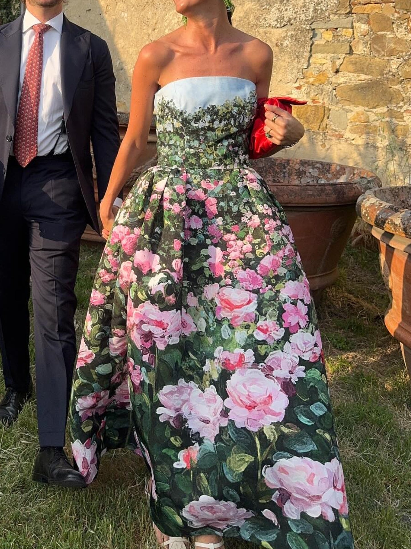 Flower strapless dress