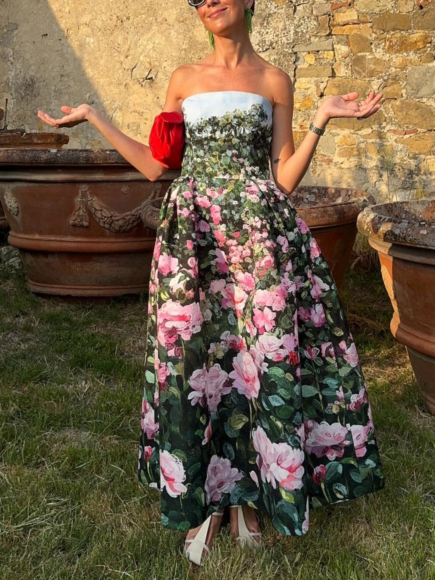 Flower strapless dress